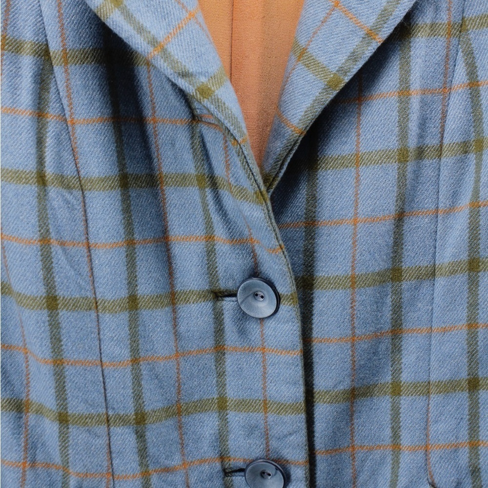 Vintage Vogue Paris Original Retro Plaid Women's Relaxed‎ Suit Jacket Career M/L - Picture 5 of 13